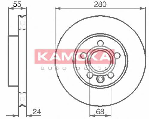 Kamoka 1032020 Front brake disc ventilated 1032020