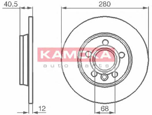 Kamoka 1032024 Rear brake disc, non-ventilated 1032024