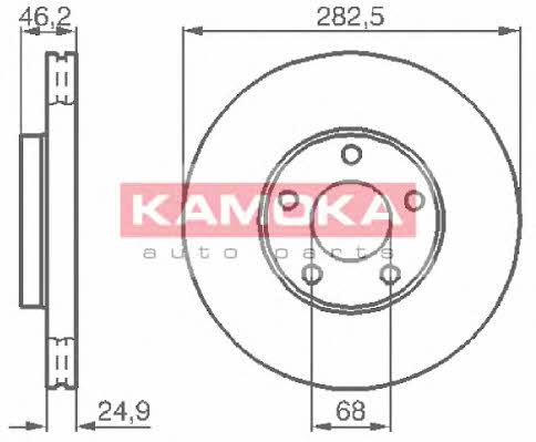 Kamoka 1032028 Front brake disc ventilated 1032028