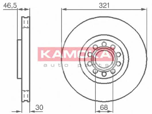 Kamoka 1032332 Front brake disc ventilated 1032332