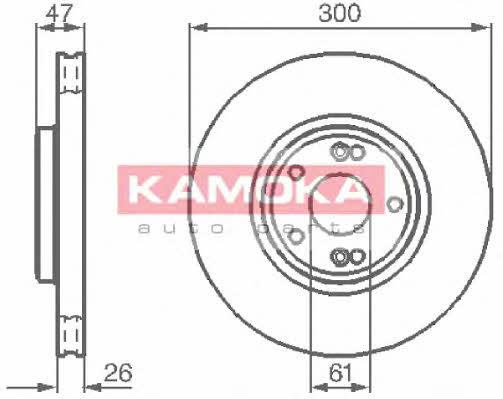 Kamoka 1032410 Front brake disc ventilated 1032410