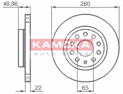 Kamoka 1032446 Front brake disc ventilated 1032446