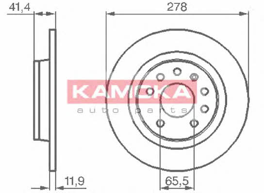 Kamoka 1032576 Rear brake disc, non-ventilated 1032576