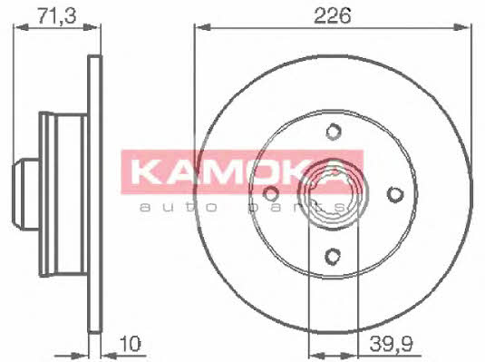 Kamoka 103274 Rear brake disc, non-ventilated 103274