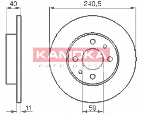 Kamoka 103280 Unventilated front brake disc 103280