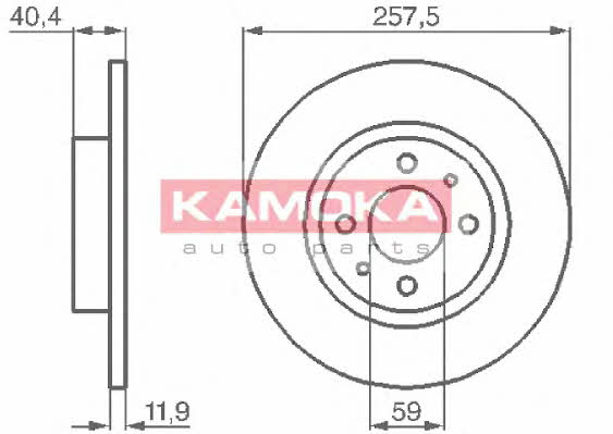 Kamoka 103282 Unventilated front brake disc 103282