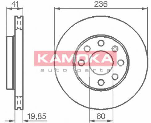 Kamoka 103302 Front brake disc ventilated 103302