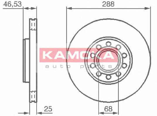 Kamoka 1033354 Front brake disc ventilated 1033354
