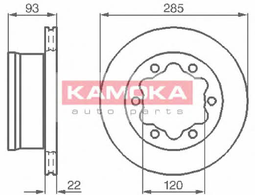 Kamoka 103382 Rear ventilated brake disc 103382