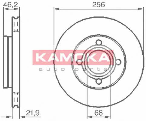 Kamoka 103386 Front brake disc ventilated 103386