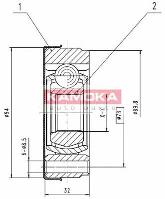 Kamoka 8022 CV joint 8022 8022 Kamoka CV joint