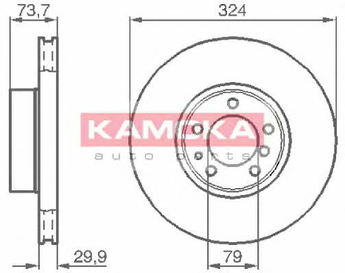 Kamoka 1032130 Front brake disc ventilated 1032130