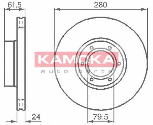 Kamoka 1032134 Front brake disc ventilated 1032134
