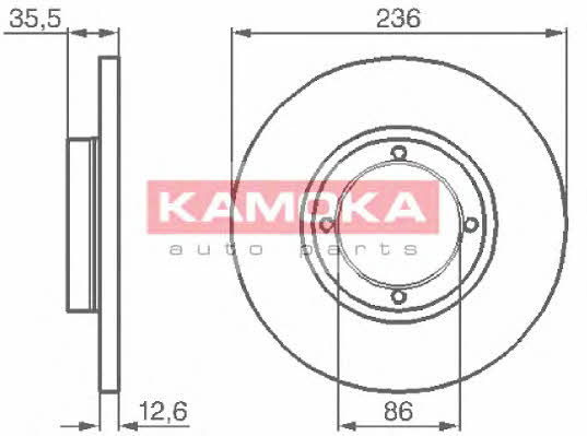 Kamoka 1032152 Unventilated front brake disc 1032152