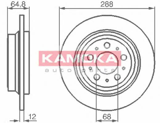 Kamoka 1032158 Rear brake disc, non-ventilated 1032158