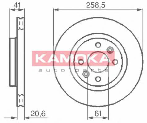 Kamoka 1032192 Front brake disc ventilated 1032192