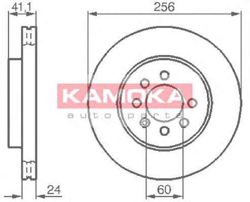Kamoka 1032194 Front brake disc ventilated 1032194