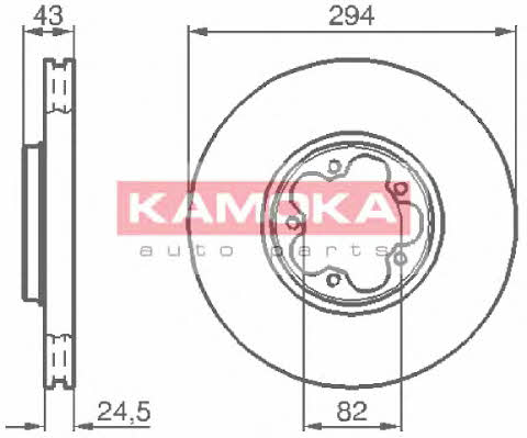 Kamoka 1032224 Front brake disc ventilated 1032224