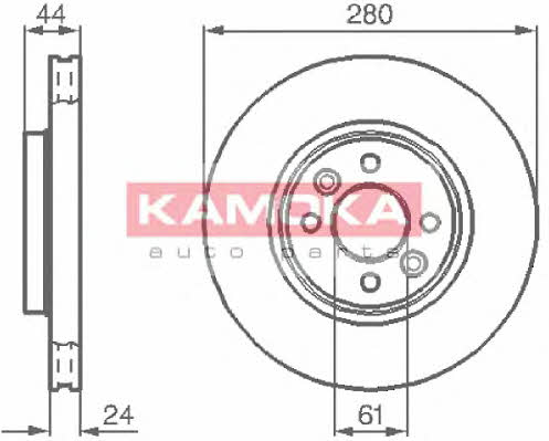 Kamoka 1032248 Front brake disc ventilated 1032248