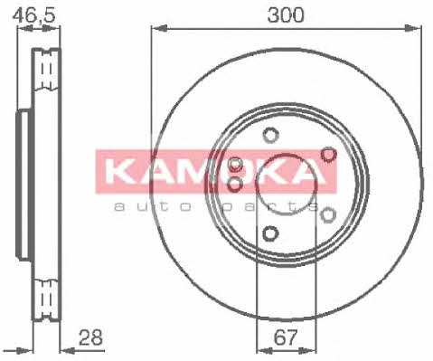 Kamoka 1032272 Front brake disc ventilated 1032272