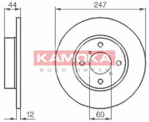 Kamoka 1032296 Unventilated front brake disc 1032296