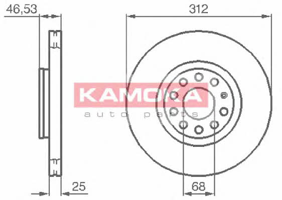 Kamoka 1032312 Front brake disc ventilated 1032312