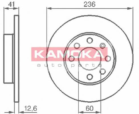 Kamoka 103232 Unventilated front brake disc 103232