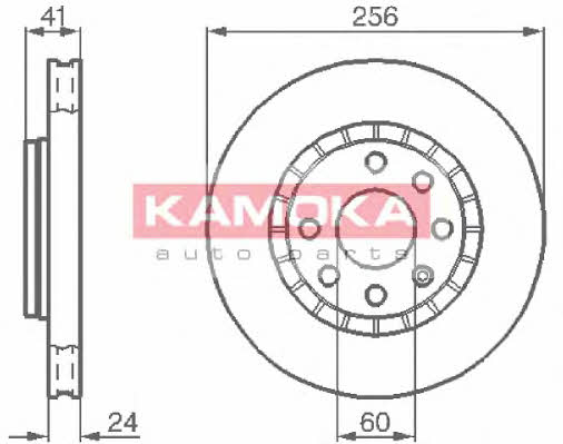 Kamoka 103412 Front brake disc ventilated 103412