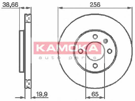 Kamoka 103414 Front brake disc ventilated 103414