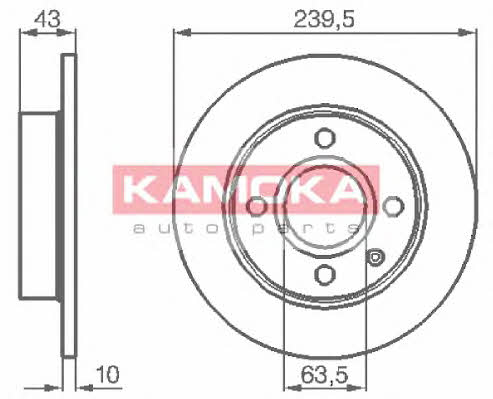 Kamoka 103416 Unventilated front brake disc 103416