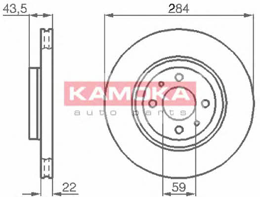 Kamoka 103440 Front brake disc ventilated 103440