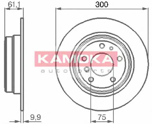 Kamoka 103442 Rear brake disc, non-ventilated 103442