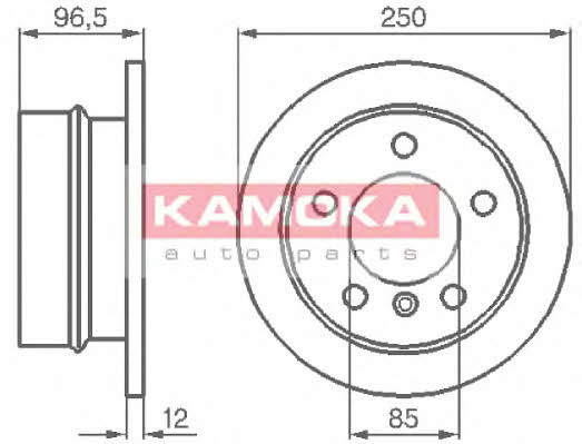 Kamoka 103454 Rear brake disc, non-ventilated 103454