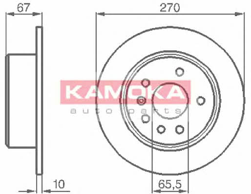 Kamoka 103478 Rear brake disc, non-ventilated 103478