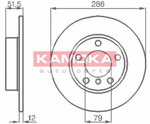 Kamoka 103496 Unventilated front brake disc 103496