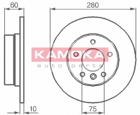 Kamoka 103498 Rear brake disc, non-ventilated 103498