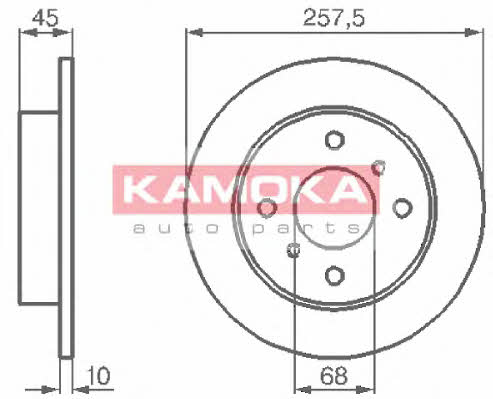 Kamoka 103534 Rear brake disc, non-ventilated 103534