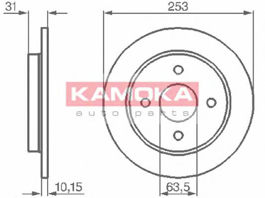 Kamoka 103562 Rear brake disc, non-ventilated 103562