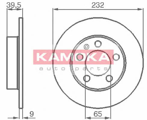 Kamoka 1036068 Rear brake disc, non-ventilated 1036068