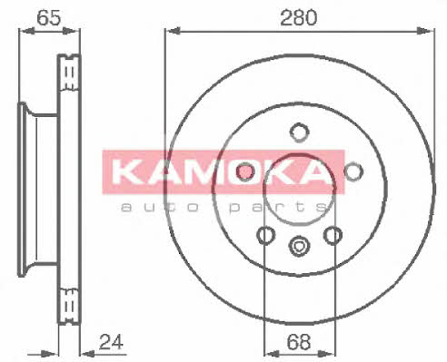 Kamoka 103854 Front brake disc ventilated 103854