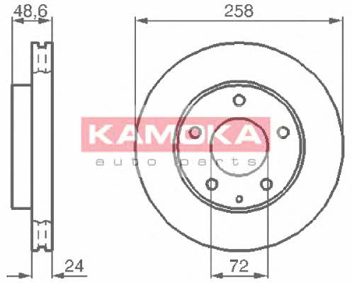 Kamoka 103992 Front brake disc ventilated 103992