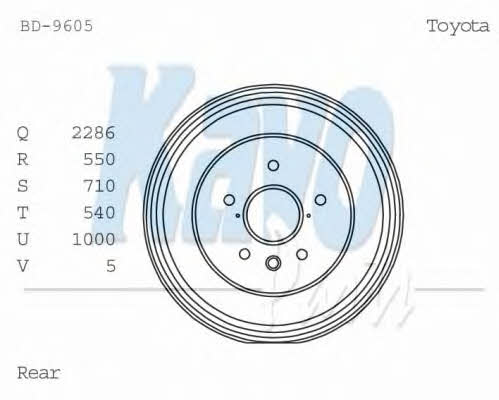 Kavo parts BD-9605 Rear brake drum BD9605