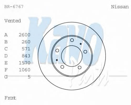 Kavo parts BR-6767 Front brake disc ventilated BR6767