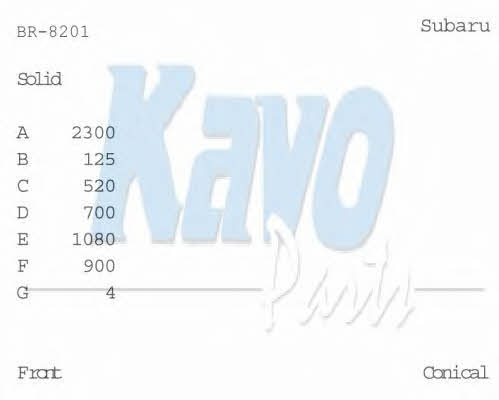 Kavo parts BR-8201 Unventilated front brake disc BR8201