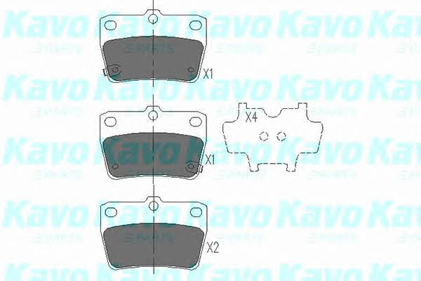 Rear disc brake pads, set Kavo parts KBP-9068