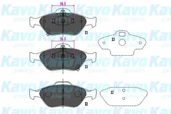 Front disc brake pads, set Kavo parts KBP-9091