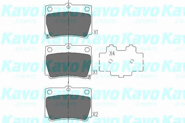 Rear disc brake pads, set Kavo parts KBP-5512