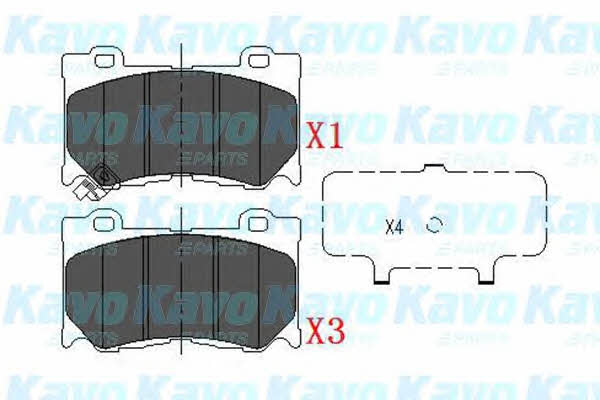 Brake Pad Set, disc brake Kavo parts KBP-6581