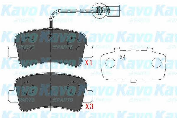 Front disc brake pads, set Kavo parts KBP-6590