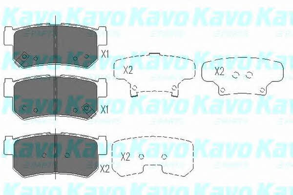 Rear disc brake pads, set Kavo parts KBP-7501